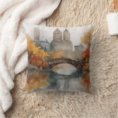 Watercolour Autumn in New York クッション (ブランケット)