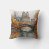 Watercolour Autumn in New York クッション (裏面)