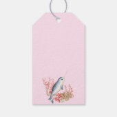 Watercolour baby Narwhal & seashells Baby Birthday ギフトタグ (裏面)