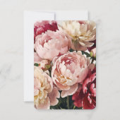 Watercolour Blooms | ロマンチックな芍薬のウェディング 出欠カード (裏面)