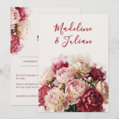 Watercolour Blooms | ロマンティックな芍薬の結婚式 セーブザデート (正面/裏面)