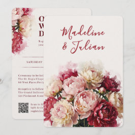 Watercolour Blooms | 牡丹の完全結婚式 招待状