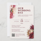 Watercolour Blooms | 牡丹の完全結婚式 招待状 (裏面)