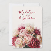 Watercolour Blooms | 牡丹の完全結婚式 招待状 (正面)