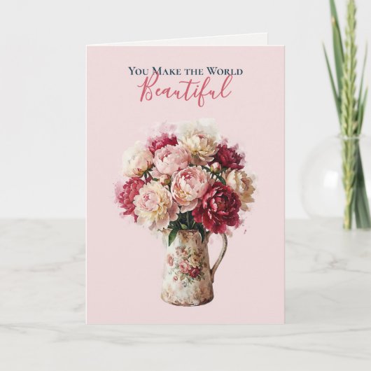 Watercolour Blooms | Peony Classic Mother's Day シーズンカード (正面)