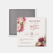 Watercolour Blooms | Peony Save the Date マグネット (正面/裏面)