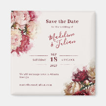 Watercolour Blooms | Peony Save the Date マグネット