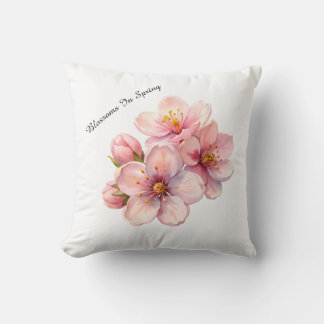 Watercolour Blossoms Spring Custom Pillow Cover  クッション