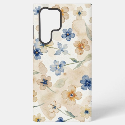 Watercolour Blue and Yellow Floral  Samsung Galaxyケース (裏面)