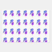 Watercolour Blue Iris Gift Wrapping Paper Sheets ラッピングペーパーシート (正面2)