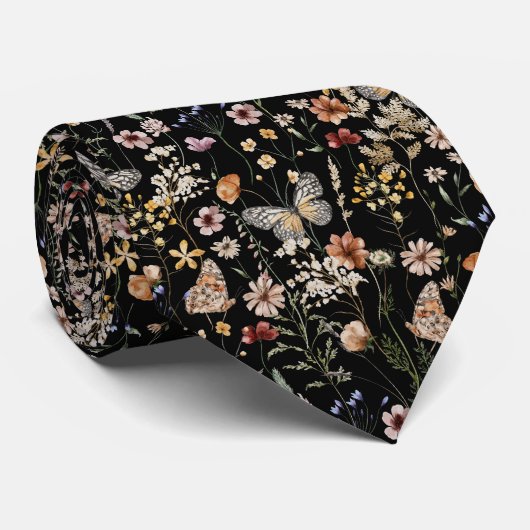 Watercolour Boho Floral  ネクタイ (ロール)