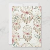 watercolour Boho flower Dreamcatcher Baby Shower 招待状 (裏面)