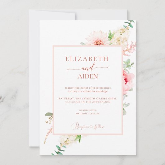 Watercolour Botanical Spring 招待状 (正面)