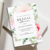 Watercolour Botanical Spring Bridal Shower 招待状