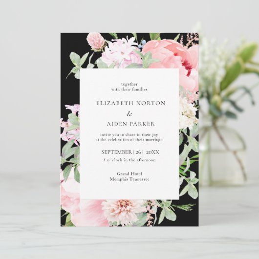 Watercolour Botanical Spring Wedding Collection 招待状 (スタンド正面)