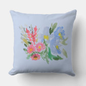 Watercolour bouquet throe pillow クッション (正面)