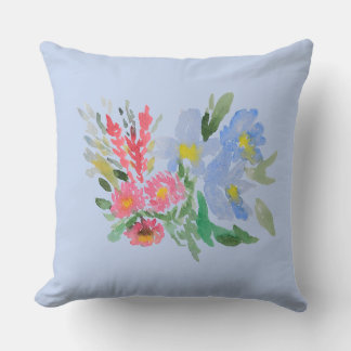 Watercolour bouquet throe pillow クッション