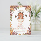 watercolour butterfly Dinosaur Baby Shower 招待状 (スタンド正面)