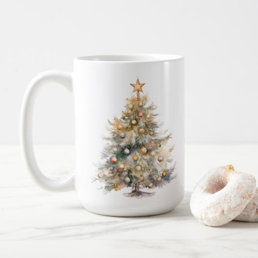 Watercolour Christmas Coffee Mug コーヒーマグカップ (ドーナツ)