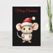 Watercolour Christmas Mouse シーズンカード (正面)