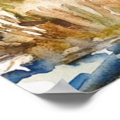 Watercolour Cowboy in Desert ポスター (角)