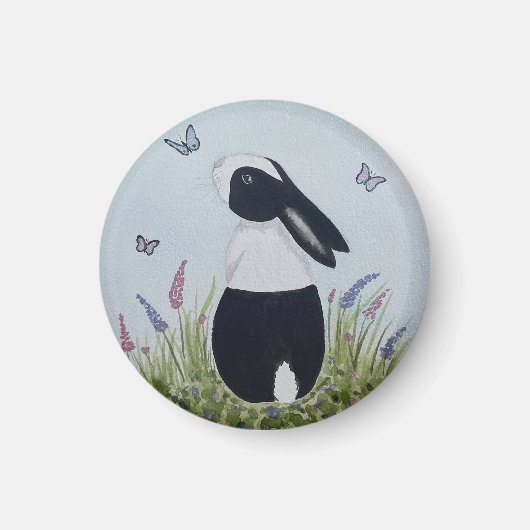 Watercolour Dutch Bunny Rabbit マグネット (正面)