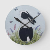 Watercolour Dutch Bunny Rabbit ラウンド壁時計 (正面)