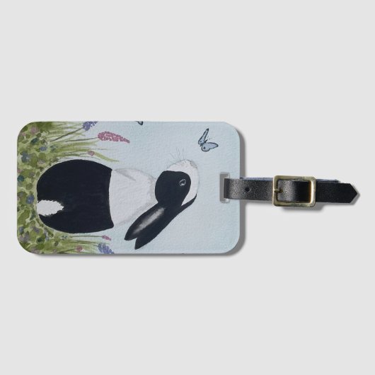 Watercolour Dutch Bunny Rabbit ラゲッジタグ (正面横)