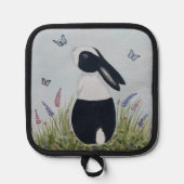 Watercolour Dutch Bunny Rabbit 鍋敷き (正面)