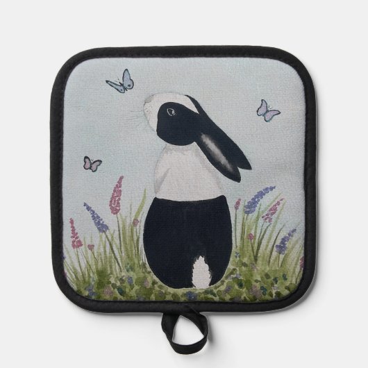 Watercolour Dutch Bunny Rabbit 鍋敷き (正面)