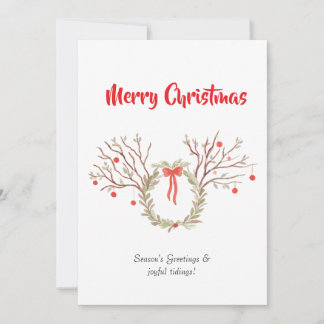 Watercolour elegant christmas Flat Greeting Card カード