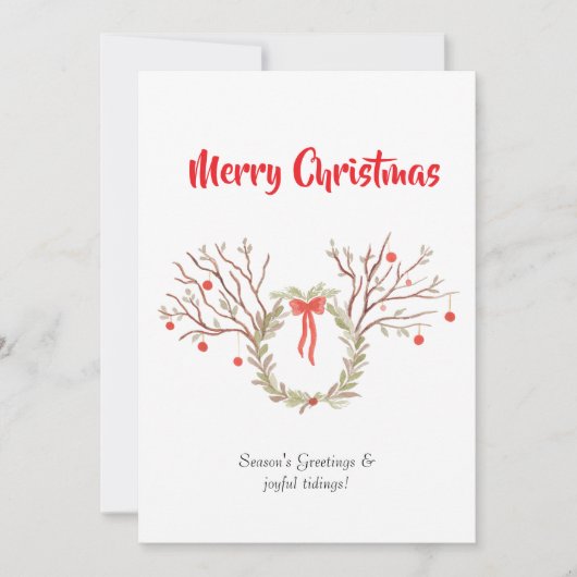 Watercolour elegant christmas Flat Greeting Card カード (正面)