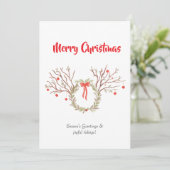 Watercolour elegant christmas Flat Greeting Card カード (スタンド正面)