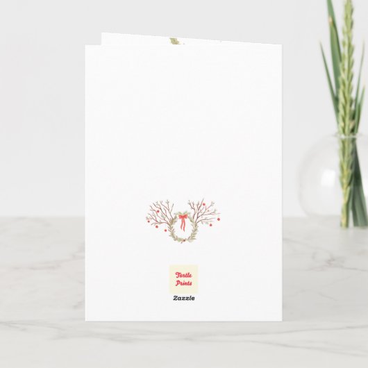watercolour elegant christmas Folded Greeting Card カード (裏面)