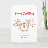 watercolour elegant christmas Folded Greeting Card カード (正面)