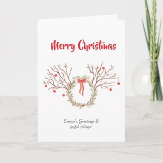 watercolour elegant christmas Folded Greeting Card カード