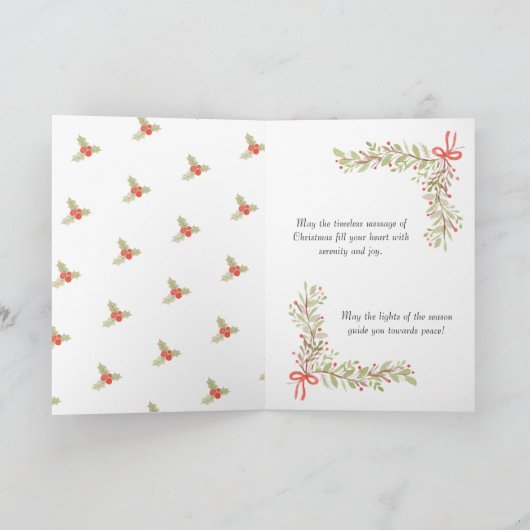 watercolour elegant christmas Folded Greeting Card カード (内部)