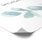 Watercolour Eucalyptus Wedding Welcome Sign ポスター (角)