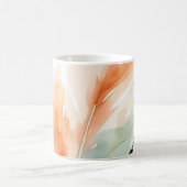 Watercolour Feather Art Print | Boho Orange Teal F コーヒーマグカップ (中央)