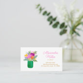 Watercolour Floral Bouquet Florist 名刺 (スタンド正面)