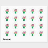 Watercolour Floral Bouquet Sticker ラウンドシール (シート)