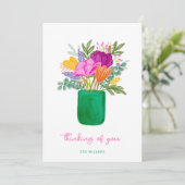 Watercolour Floral Bouquet Thinking of You サンキューカード (スタンド正面)