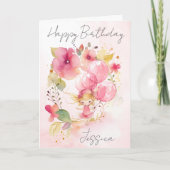Watercolour Floral Fairy Birthday Card カード (正面)