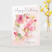 Watercolour Floral Fairy Birthday Card カード (黄色い花)
