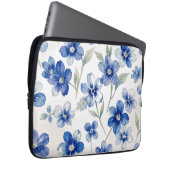 Watercolour Floral Pattern Blue ラップトップスリーブ (正面右)