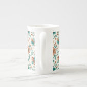 Watercolour Floral Teal Copper  ボーンチャイナマグカップ (裏面)