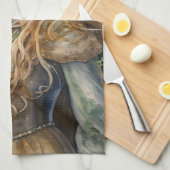 Watercolour Forest Princess キッチンタオル (四つ折り)