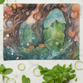 Watercolour Forest Princess キッチンタオル (折り畳み)