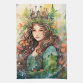 Watercolour Forest Princess キッチンタオル (縦)