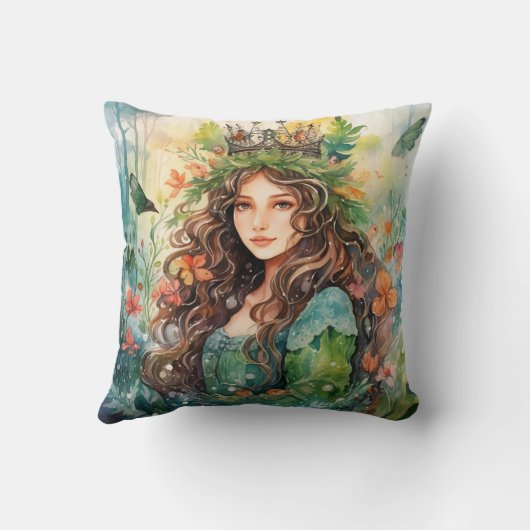 Watercolour Forest Princess クッション (裏面)